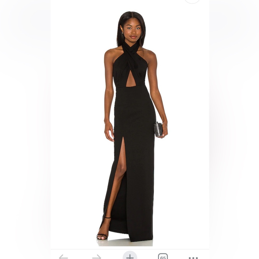 Amanda Uprichard Zahara Gown in Black. Size Small - Picture 3 of 8
